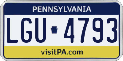 PA license plate LGU4793