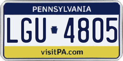 PA license plate LGU4805