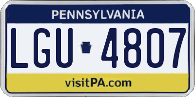 PA license plate LGU4807