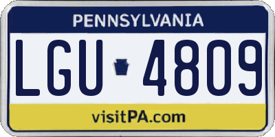 PA license plate LGU4809