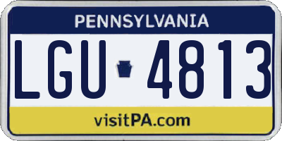 PA license plate LGU4813