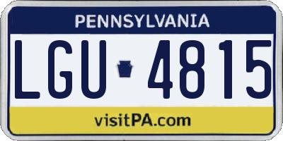 PA license plate LGU4815