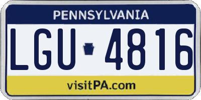 PA license plate LGU4816