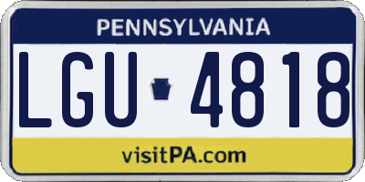 PA license plate LGU4818