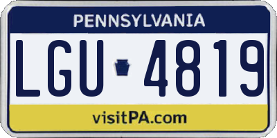 PA license plate LGU4819