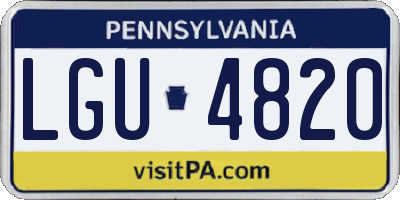 PA license plate LGU4820