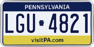 PA license plate LGU4821