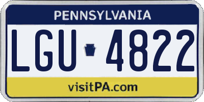 PA license plate LGU4822