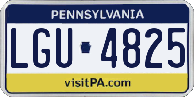 PA license plate LGU4825