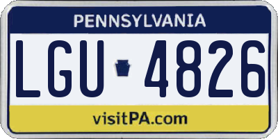PA license plate LGU4826