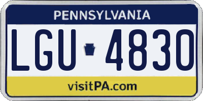 PA license plate LGU4830
