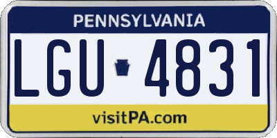 PA license plate LGU4831
