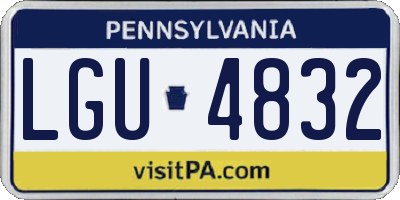 PA license plate LGU4832