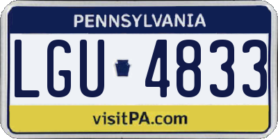 PA license plate LGU4833
