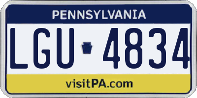 PA license plate LGU4834