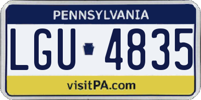 PA license plate LGU4835