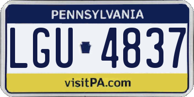 PA license plate LGU4837