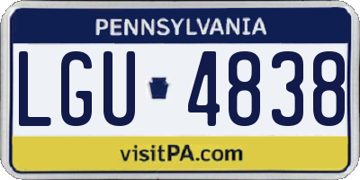 PA license plate LGU4838