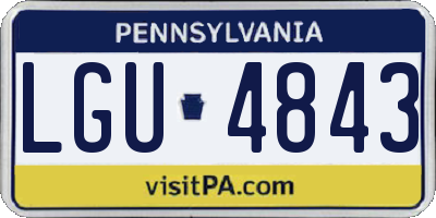 PA license plate LGU4843