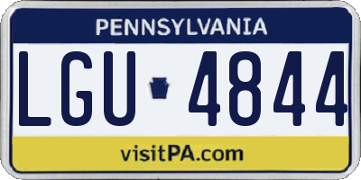 PA license plate LGU4844
