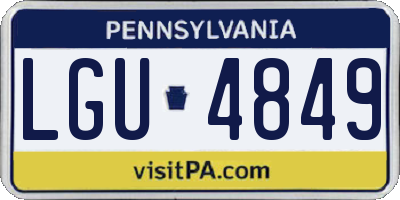 PA license plate LGU4849