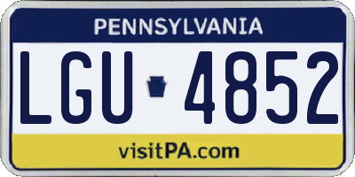 PA license plate LGU4852