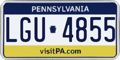 PA license plate LGU4855