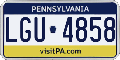 PA license plate LGU4858