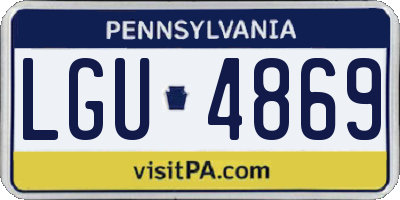 PA license plate LGU4869