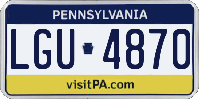 PA license plate LGU4870