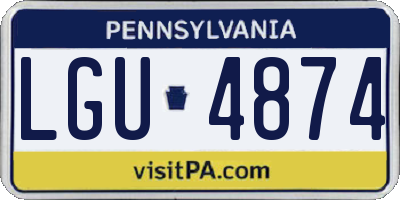 PA license plate LGU4874