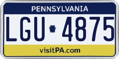PA license plate LGU4875