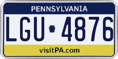PA license plate LGU4876