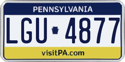 PA license plate LGU4877