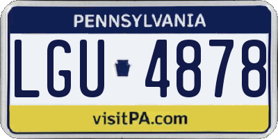 PA license plate LGU4878
