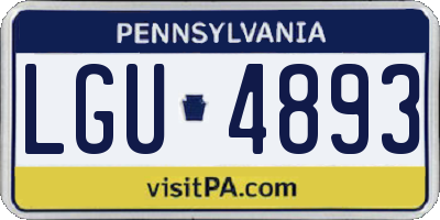 PA license plate LGU4893