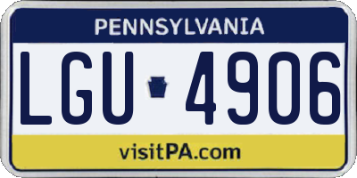 PA license plate LGU4906