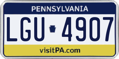 PA license plate LGU4907