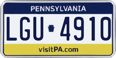 PA license plate LGU4910