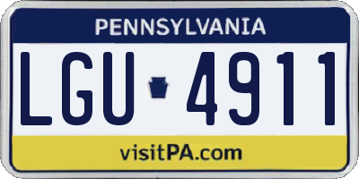 PA license plate LGU4911