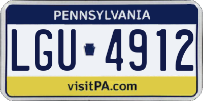 PA license plate LGU4912