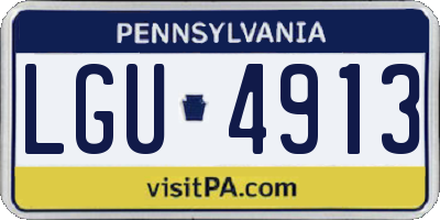 PA license plate LGU4913