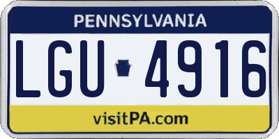 PA license plate LGU4916