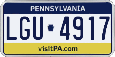 PA license plate LGU4917