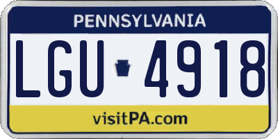 PA license plate LGU4918