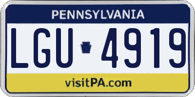 PA license plate LGU4919