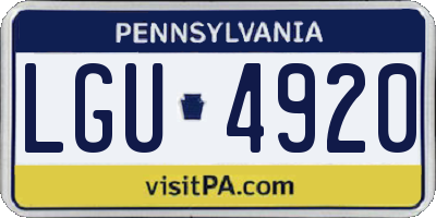 PA license plate LGU4920