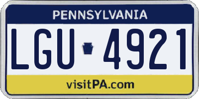 PA license plate LGU4921