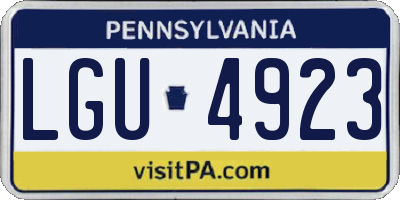 PA license plate LGU4923