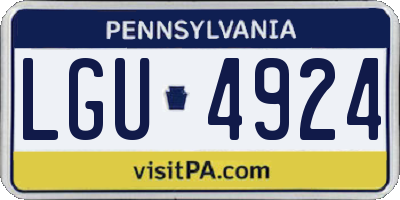 PA license plate LGU4924